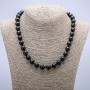 Natural Shungite Stone Necklace, Smooth Round Beads, Diameter 10mm +/-, Length 45cm+