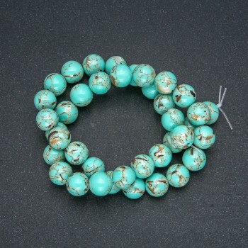 Beads on Strand Imperial Jasper Light Green (pressed) smooth round bead, diameter 10mm +/-, length 40cm+