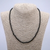 Shungite Natural Stone Necklace, Smooth Round Beads, Diameter 6mm+/-, Length 45cm+