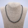 Hematite Necklace, smooth round beads, diameter 6mm +/-, length 48cm +