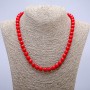 Coral Necklace (pressed), smooth round beads, diameter 8.5mm +/-, length 46cm +