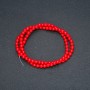 Coral (Pressed) Beads on Thread, smooth round, diameter 4mm +/-, length 40cm+
