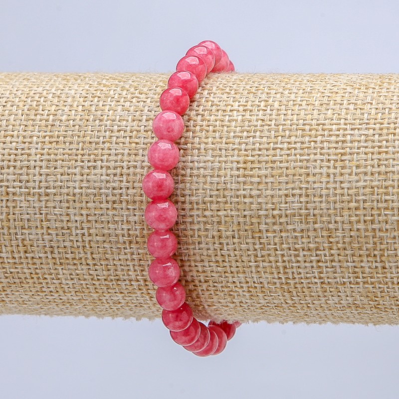 Elastic Tourmaline Bracelet (artificial) smooth bead, 6mm diameter