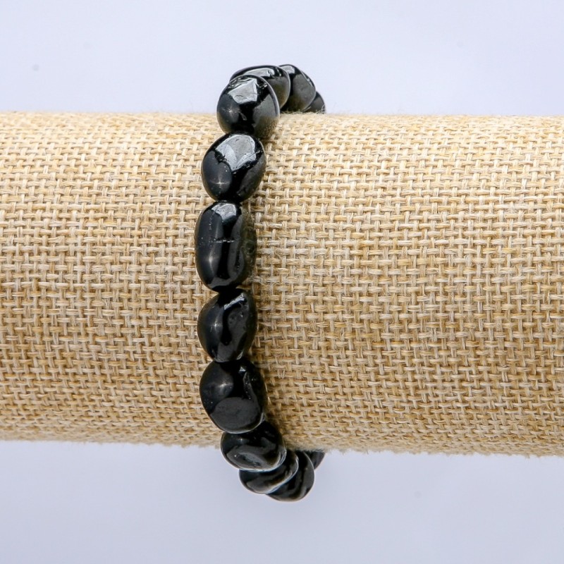 Natural Agate Bracelet on Elastic, Tumbled, Diameter 8x10mm+