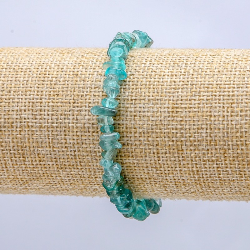 Bracelet on Elastic, Tinted Rock Crystal Chips, Diameter 7x3mm+