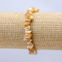 Natural Mother-of-Pearl Bracelet on Elastic, Beige Chips, Diameter 7x5mm+
