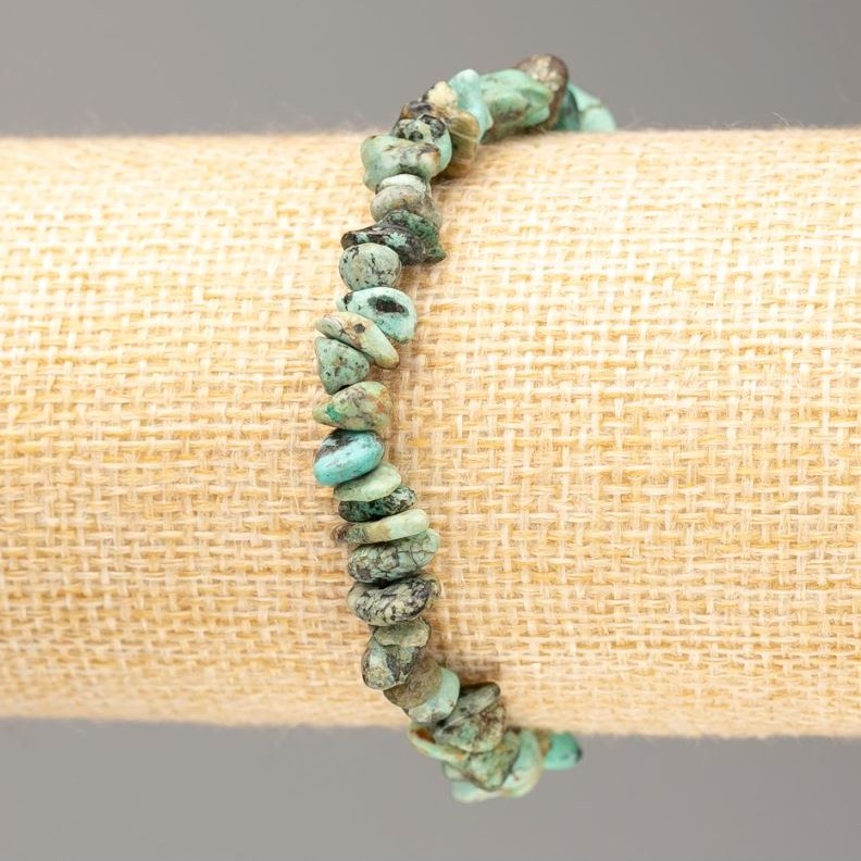 Natural Stone Bracelet on Elastic Amazonite Chip, diameter 7x3mm+