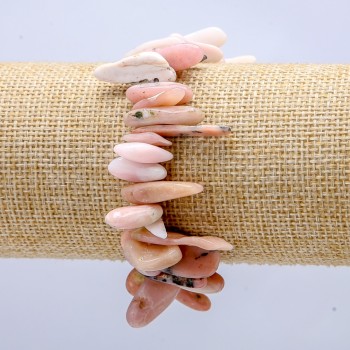 Bracelet on Elastic Band with Natural Opal Stone Chip, Needle Shape, Diameter 18x6mm+