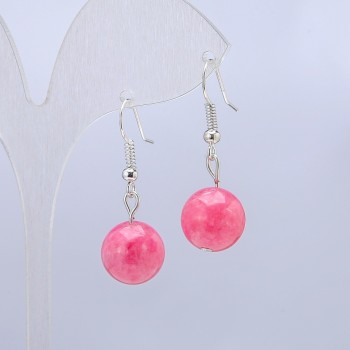 Earrings Tourmaline (synthetic), diameter 12mm+/-, length 35mm+