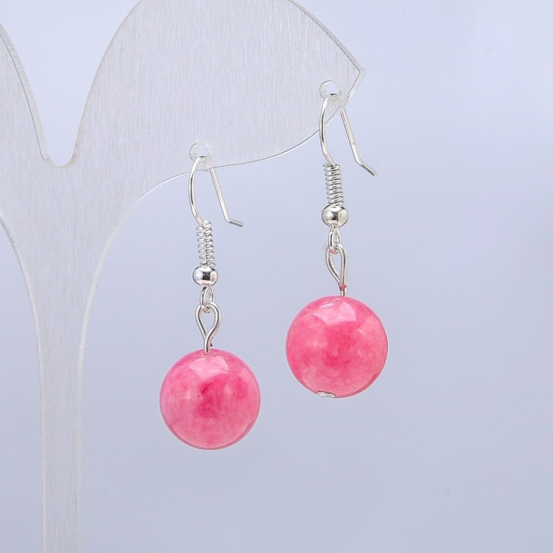 Earrings Tourmaline (synthetic), diameter 12mm+/-, length 35mm+