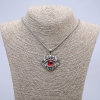 “Demon Eye” Pendant 45x40mm on Chain, Length 70cm+ - Silver-Tone Metal