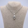 Pendant "Iron Man Helmet" 40x15mm on Chain, Length 70cm Silver-Tone Metal