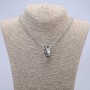 Pendant "Ring" 26x8mm on Chain, Length 70cm +/- Silver-Tone Metal