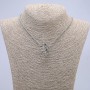 “Ring” Pendant 25x11mm+ - on Chain, Length 70cm+ - Silver-Tone Metal