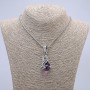 Dragon Head and Lilac Ball Pendant 22x51mm+ - on Chain, Length 65cm, Silver-Tone Metal