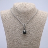 “Paw with Ball” Pendant 45x20mm on Chain, Length 70cm+ - Silver-Tone Metal
