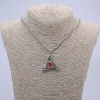 “Dragon Eye in Triangle” Pendant 40x35mm on Chain, Length 70cm, Silver-Tone Metal