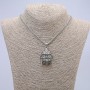 Pendant "Mahakala" 40x30mm +/- on Chain, Length 70cm Silver-Tone Metal