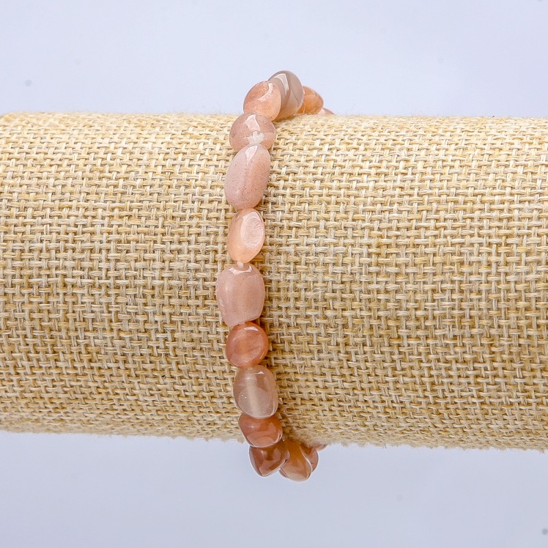 Selenite Natural Stone Bracelet on Elastic, Tumbled, Diameter 10x6mm+