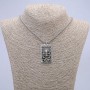 Skull and Crossbones Pendant 48x26mm on Chain, Length 70cm+/-, Silver-Tone Metal