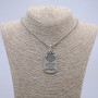 Pendant 57x27mm on Chain, Length 70cm +/- Silver-Toned Metal