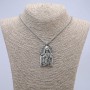 "Hooded Figure" Pendant 55x30mm on Chain, Length 70cm +/- Silver-Toned Metal