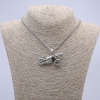 "Jaguar" Pendant 50x35mm on Chain, Length 70cm +/- Silver-Toned Metal
