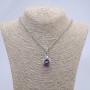 Pendant "Paw with Ball" lilac 45x15mm +/- on chain, length 70cm +/- silver-tone metal