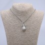 "Fist" Pendant 40x18mm on Chain, Length 70cm +/- Silver-Toned Metal