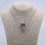 Pendant "Skull" 36x22mm on chain, length 70cm +/- silver-tone metal