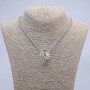 Pendant "Ring" 24x8mm on chain, length 70cm +/- silver-tone metal