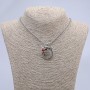 Pendant "Dragon with Red Ball" 36x25mm on chain, length 70cm +/- silver-tone metal