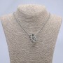 Pendant "Ring" 26x10mm on chain, length 70cm +/- silver-tone metal