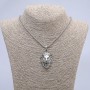 Pendant "Lion" 45x27mm on chain, length 70cm +/- silver-tone metal
