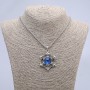 Pendant "Dragon Eye in Setting" 50x35mm on chain, length 70cm +/- silver-tone metal
