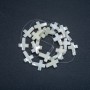 Natural White Mother-of-Pearl Cross Beads on Thread, Diameter 20x15mm, Length 41cm +