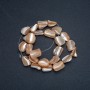 Natural Beige Mother-of-Pearl Beads on Thread, Tumbled, Diameter 15x12mm, Length 41cm +