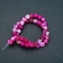 Natural Raspberry Matte Agate Beads on a Strand, 8mm Diameter, 37cm Length +