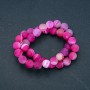 Natural Raspberry Matte Agate Beads on a Strand, 10mm Diameter, 37cm Length +