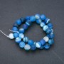 Natural Agate Beads on Thread, Blue Matte, Diameter 10mm, Length 37cm+