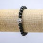 Shungite (Imitation) Stretch Bracelet, 8mm+/- Diameter, Lion, 18cm+ Length