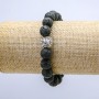 Lava Stone Bracelet on Elastic, Diameter 10mm+/-, with Lion Charm