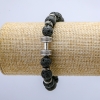 Lava Stretch Bracelet, 10mm+/- Diameter, with Dumbbell Charm and Inserts
