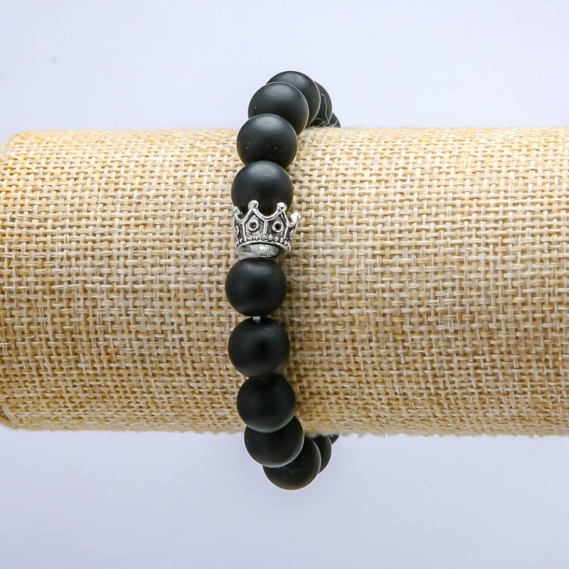 Shungite Bracelet on Elastic (Imitation), Diameter 10mm+/-, Crown, Length 18cm+