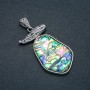 Haliotis Pendant, Silver-Tone Metal 62x32mm+