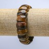 Tiger's Eye Natural Stone Bracelet on Elastic Band, Smooth Link 20x12mm+