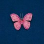 Sale! Butterfly Brooch, Pink & Raspberry Rhinestones, Gold-Tone Metal 35x45mm +