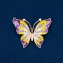 Sale! Butterfly Brooch, Enamel, White Rhinestones, Gold-Tone Metal 54x43mm +