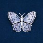 Sale! Butterfly Brooch, Enamel, Silver-Tone Metal 42x60mm +