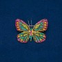Sale! Butterfly Brooch, yellow, green, raspberry rhinestones, gold-tone metal 35x48mm +
